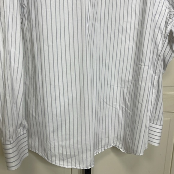 Michael Kors Men's Striped White/Grey Dress Shirt Size XL (17.5) (EU 36/27) - Picture 9 of 12
